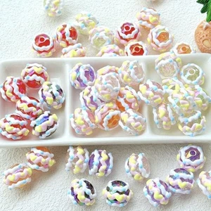 5Pcs/Set Cream Hand-painted Beads Candy Color Mobile Phone Charms - Photo 1 sur 17