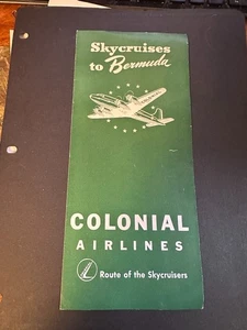 Skycruises a Bermudas - Colonial Airlines - Mapa de ruta - Antiguo original - Imagen 1 de 3