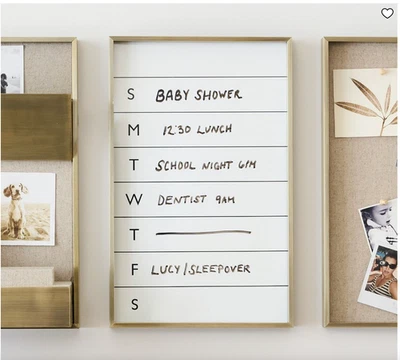 Pottery Barn Foley Whiteboard Magnetic Calendar in Brass NEW in Box - Image 1 of 4