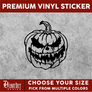 PUMPKIN EVIL [VINYL STICKER]-for Car/Truck WINDOW-LAPTOP-FOLDER-U PICK COLR/SIZE - Picture 1 of 6