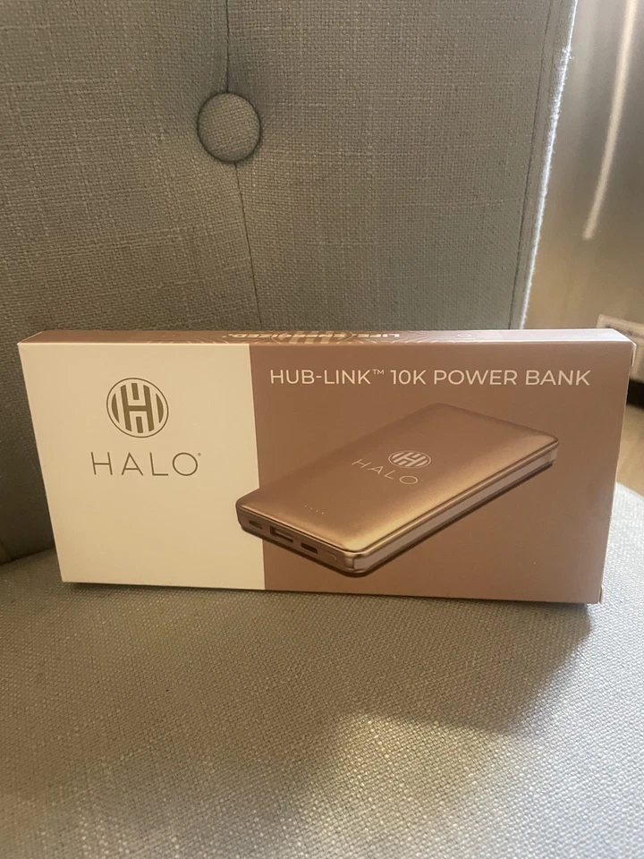 全新 HALO HUB-LINK 10K 电力银行集成电缆 快速充电 玫瑰金 — 第 1/4 张图片