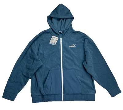 Sudadera con capucha PUMA Essentials polar elevado cremallera completa para mujer L azul ropa exterior informal Foto 1 de 4