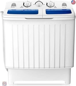 COSTWAY Portable Washing Machine, Twin Tub 20 Lbs Capacity, Washer(12 Lbs) and - Picture 1 of 8