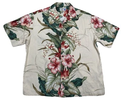 Iolani Hawaiian Aloha Button Up Shirt Hibiscus Floral Made In Hawaii Men’s XL - Image 1 of 4