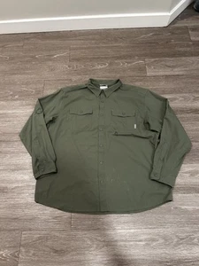 Columbia Shirt Adult XXL Green Omni-Shade Button Fishing Long Sleeve Vented Mens - Picture 1 of 8