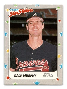 Pegatinas Dale Murphy 1988 Fleer Star #77 Atlanta Braves casi nuevas-como nuevas - Imagen 1 de 2