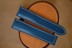 Handmade blue Epsom Omega strap size 20/18 (can change size length) - Picture 1 of 5