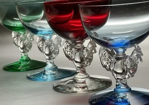 ❗️SALE❗️MORGANTOWN * CHANTICLEER *4 * COCKTAILS * RED * BLUE * GREEN * LT BLUE * - Picture 1 of 7