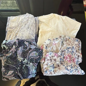 J Jill Hemd Bluse Paket 4 kleine Blumen Paisley Blumen Relaxed Workwear - Bild 1 von 10