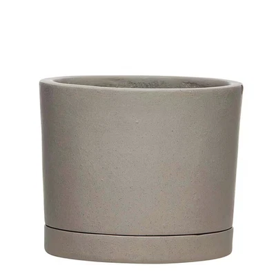 Italio Small 6.3 In. X 5.2 In. 1 Qt. Gray Concrete Indoor Planter - Image 1 of 4