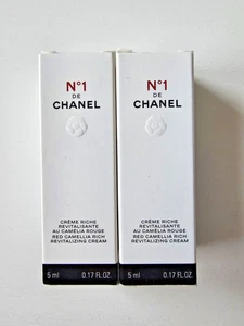 2 x Chanel No1 Red Camellia Creme Revitalizing Cream 5ml / New - Picture 1 of 8
