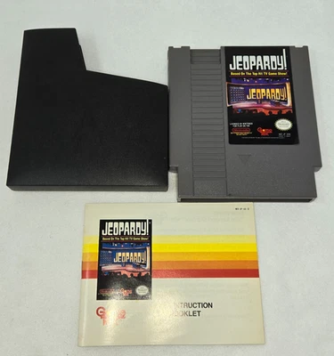 VINTAGE 1987 NINTENDO NES JEOPARDY! GAME CARTRIDGE W/SLEEVE & BOOKLET JAPAN - Image 1 of 4