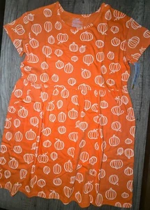 Cat and Jack Girls Pocket Dress Orange ✅ Pumpkin ✅ Girl Size X-Large (14) ✅ NWT - Picture 1 of 5