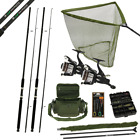 Carp Fishing Stalking Rod And Reel Set Up. Rods Reels Fishing Net Tackle Bag