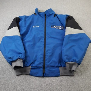 Vintage Orlando Magic Mens Jacket Medium Blue Black Grey Starter 90's Retro Coat - Picture 1 of 14