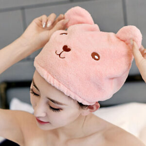 1x Microfiber Towel Quick Dry Hair Drying Turban Wrap Hat Cap After Bath Hat
