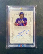 Ronald Acuna Jr Definitive “2018 NL Rookie of the Year” AUTO /10 Atlanta Braves