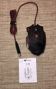 Gaming Mouse Wired ZELOTES T-90 with Owner's Manual and Specifications