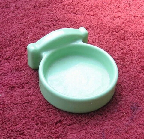 Antique Green Porcelain Old Time Bathroom Wall Mount Cup Holder Soap Dish Cover