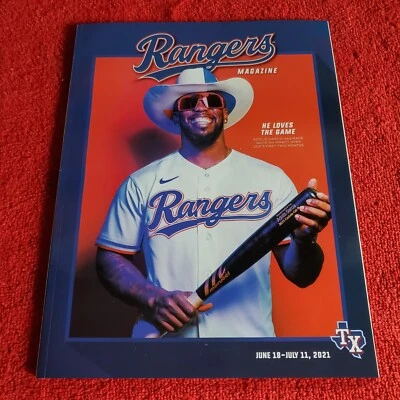 2021 TEXAS RANGERS Magazine Souvenir Program~ADOLIS GARCIA June/July cover~MLB - Image 1 of 4