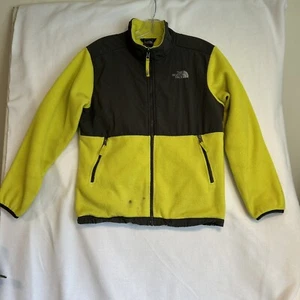 The North Face Fleece Jacket Boys Large 14-16 Yellow Gray Zipper Outdoor Hiking - Picture 1 of 12