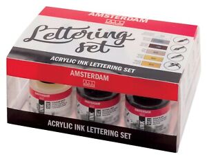 Amsterdam Acrylic Ink Lettering Set of 6 x 30ml Assorted Colours