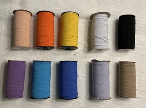 40 Yd Total 1/8”3mm Flat Skinny Elastic Stretch Headband Sewing DIY Mask 10Color - Picture 1 of 3