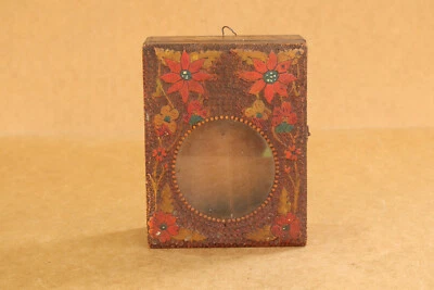 Antique Vintage Wall Clock Wood Box Case Old Painted Signed 1940 Early 20th - Image 1 of 4