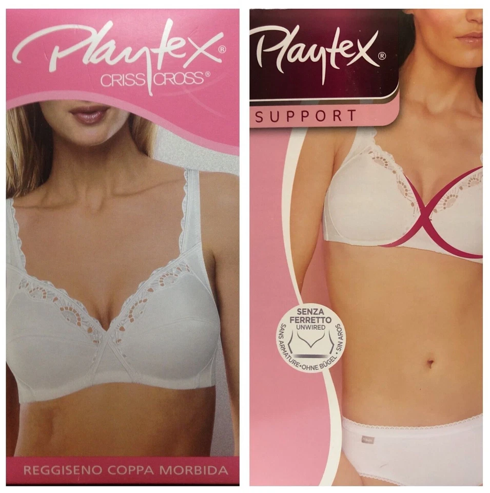 REGGISENO PLAYTEX CRISS-CROSS art.6695-in COTONE FILO di SCOZIA-Coppe B-C-D - Immagine 1 di 4