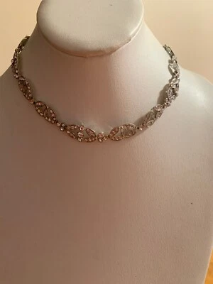 "Collar de colección $85 Carolee tono plata vidrio ornamentado piedra 16"" EE. UU. 2"" S125-2" Foto 1 de 4
