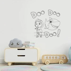 Pegatinas de vinilo artísticas para exhibición de tiburón bebé Cocomelon para calcomanías de pared de la habitación del hogar - Imagen 1 de 6