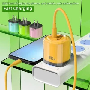 30W GaN Wall USB Charger Type C PD Fast Charge Adapter For iPhone Laptop UK - Picture 1 of 20