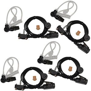 4x HQRP Hands Free Headsets Acoustic Tube Earpiece & Mic for Vertex Series Radio - Zdjęcie 1 z 11