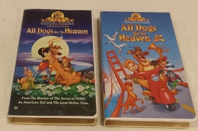 All Dogs Go To Heaven  VHS  Lot 2  Part 1 &2 Clamshell  - Image 1 of 3