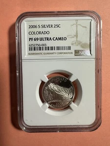 2006 S SILVER 25C Quarter Dollar COLORADO PF 69 Ultra Cameo NGC Uncirculated - Picture 1 of 4