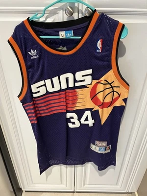 Camiseta Adidas Phoenix Suns #34 Charles Barkley 1993-1994 argolas costuradas tamanho G - Imagem 1 de 4