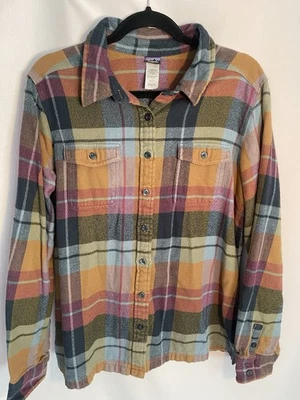 Рубашка женская Patagonia 14 клетчатая из органического хлопка фланелевая средний вес топ - Изображение 1 из 4