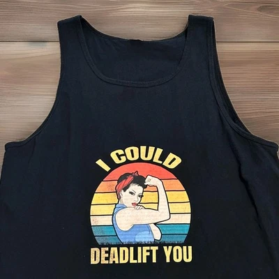 Camiseta sin mangas vintage para mujer XL negra con gráficos  Foto 1 de 4