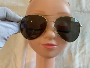 VTG AO American Optical Sunglasses 58-14 Aviator/ Pilot Gold USA - Picture 1 of 11