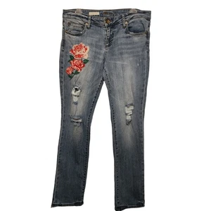 Kut From the Kloth Catherine Boyfriend Embroidered Jeans, Size 8 - Picture 1 of 12