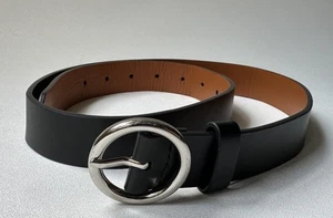 Halogen Women’s Black Leather Belt Size S (32 Inches) - Picture 1 of 14