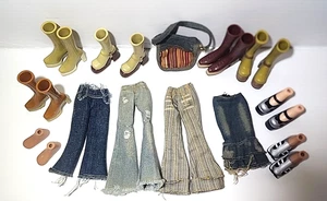 Riesiges BRATZ Puppenkleidung Paket Jeans Rock Füße Handtasche Schuhe Stiefel Yasmin Jade Cloe - Bild 1 von 8
