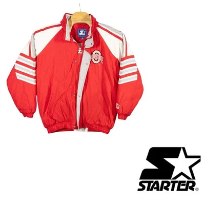 Jaqueta Masculina Vintage Starter THE Ohio State University Puffer Grande Buckeyes  - Imagem 1 de 4