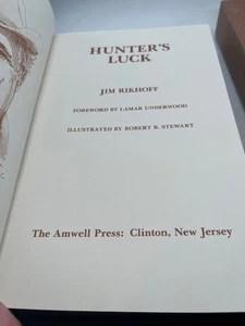 Hunters Luck - Jim Rikhoff - 1993 The Amwell Press Hardcover - Picture 1 of 4