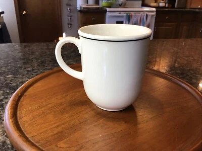 VINTAGE Royal Doulton Hotel Porcelain English Coffee Cup White With Black Stripe - Image 1 of 4