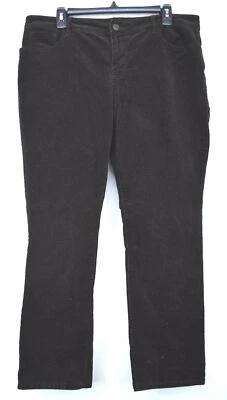 Pantalones de terciopelo Chaps Petite para mujer marrón pierna recta ajuste cómodo mezcla de algodón 14P Foto 1 de 4