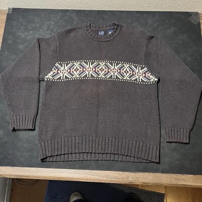 Vintage Gap Sweater Cowichan Norway Hand Knit Fair Isle Men 1980s Celtic 90s - Image 1 of 4