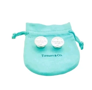 Tiffany & Co. Sterling Silver Oval Cufflinks Please Return To Tiffany & Co Pouch - Picture 1 of 6