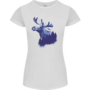 Moose Forest Ecology Environment Womens Petite Cut T-Shirt - Picture 1 of 61