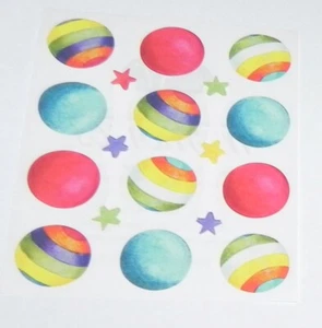 CREATIVE MEMORIES BEACH BALLS & STARS BLOCK STICKER SHEET - Picture 1 of 1